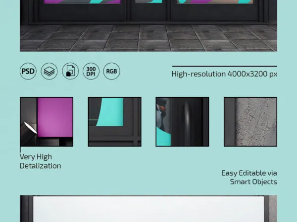 Front View of Modern Storefront Mockup 1