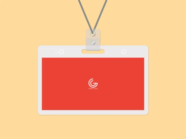 Front View of Name Tag Badge Mockup 1