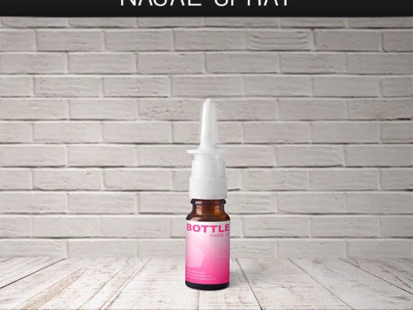 Front View of Nasal Spray Bottle Mockup 1