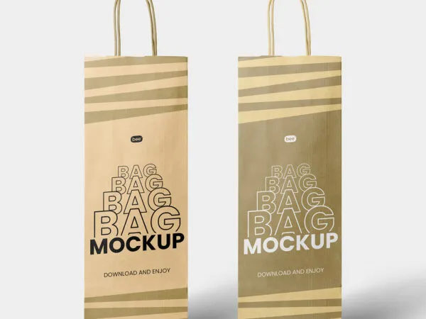 Front View of Oblong Gift Bag Mockup 1