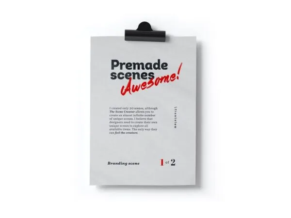 Front View of Paper Mockup with Clipboard Holder 1