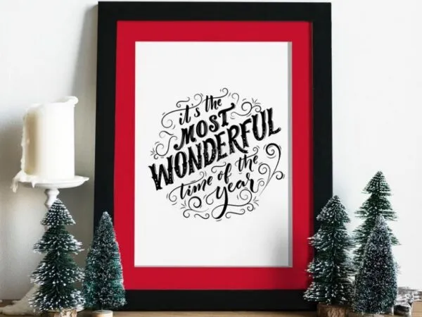 Front View of Photo Frame Mockup for Christmas Related Artworks 1