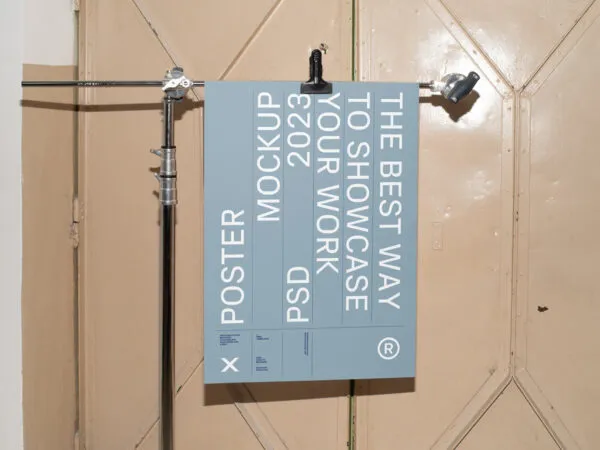 Front View of Poster Hanging Mockup on Tripod 1