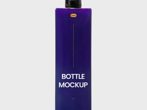 Front View of Rectangle Bottle Mockup 1