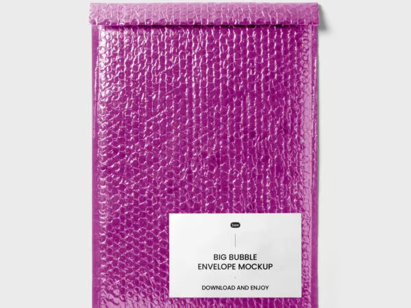 Front View of Rectangular Bubble Envelope Mockup 1