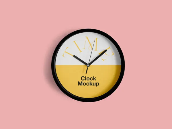 Front View of Rounded Clock Mockup 1