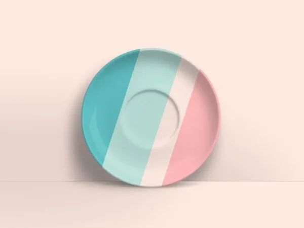 Front View of Rounded Plate Mockup 1