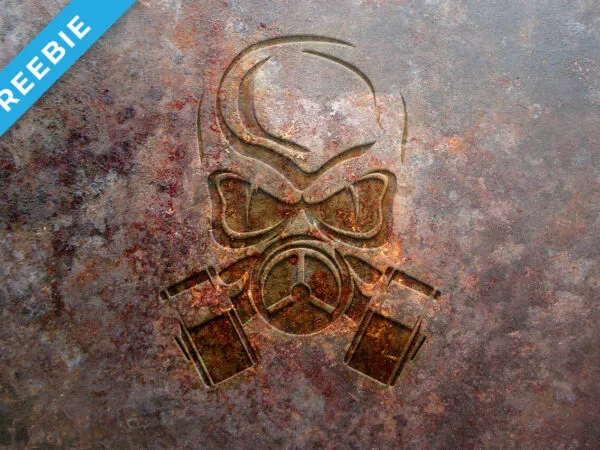 Front View of Rust Metal Logo Mockup 1