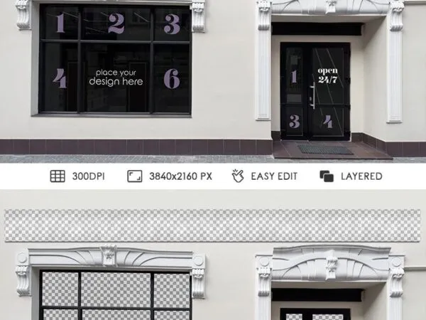 Front View of Shop Facade Mockup 1