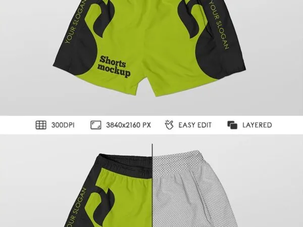 Front View of Shorts Mockup 1