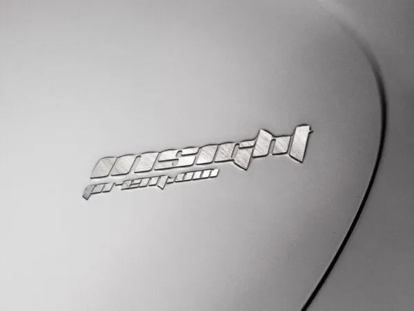 Front View of Simple Metal Engraved Logo Mockup 1