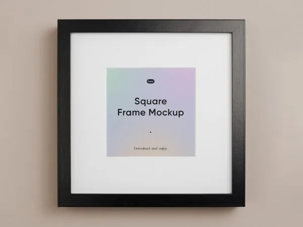 Front View of Simple Square Frame Mockup 1