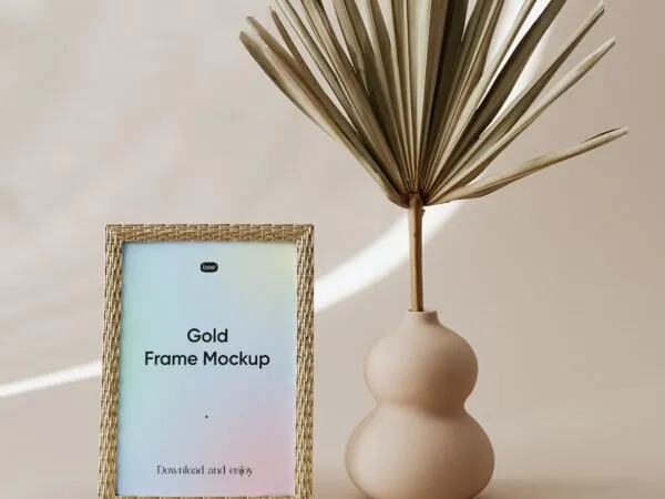 Front View of Small Gold Frame Mockup 1