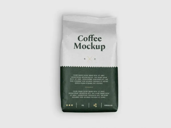 Front View of Small Paper Coffee Bag Mockup 1