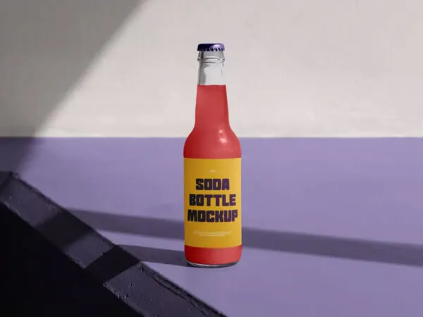Front View of Soda Bottle Mockup 1