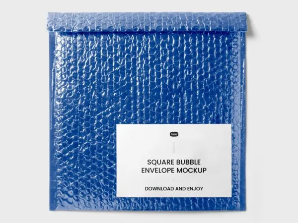 Front View of Square Bubble Envelope Mockup 1