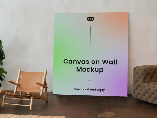 Front View of Square Canvas Mockup 1