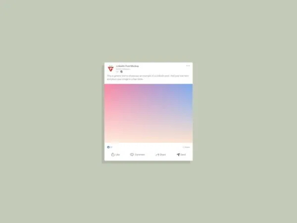 Front View of Square LinkedIn Post Mockup 1