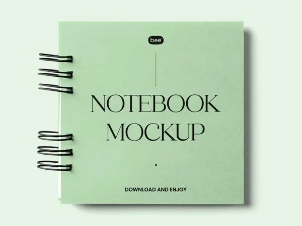 Front View of Square Notebook Mockup 1