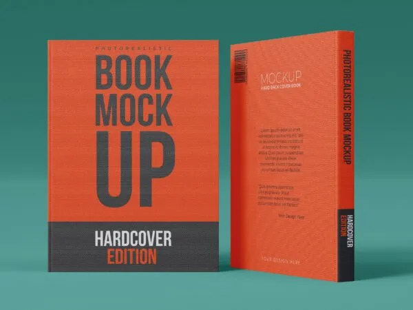Front View of Standing Book Mockup 1