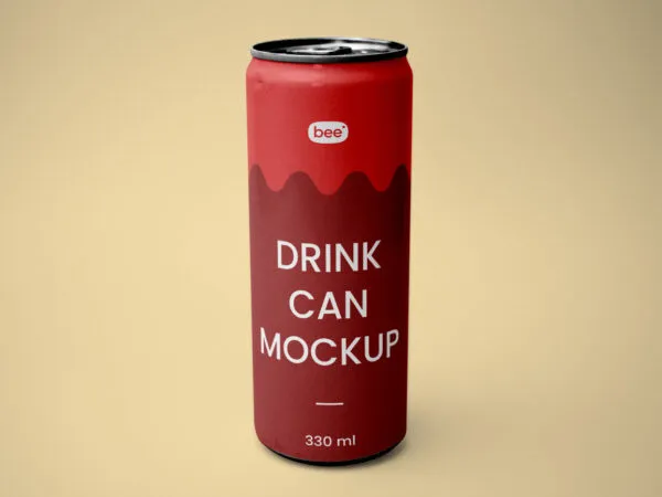 Front View of Standing Can Mockup 1