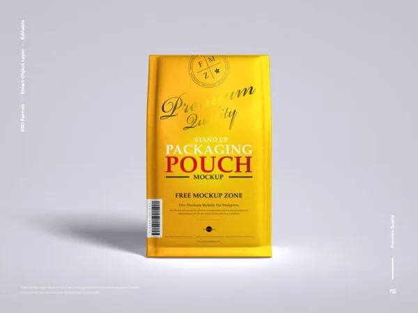 Front View of Standing Pouch Packaging Mockup 1