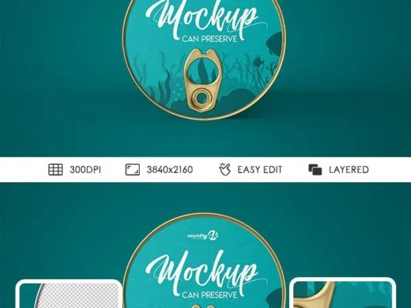 Front View of Standing Preserve Can Mockup 1