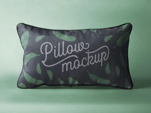Front View of Standing Rectangular Pillow Mockup 1