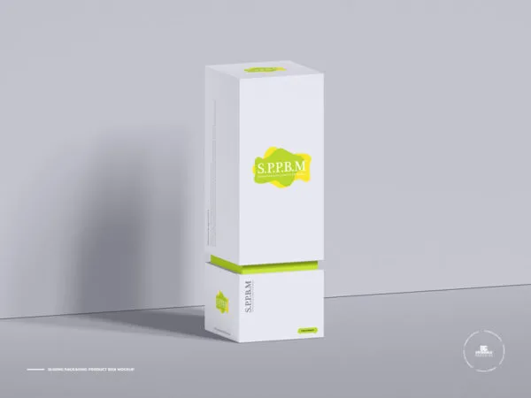 Front View of Standing Sliding Box Mockup 1