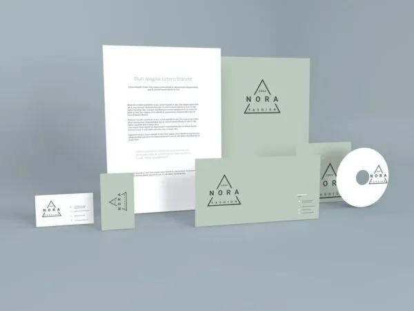 Front View of Standing Stationery Items Mockup 1