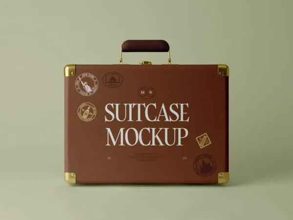 Front View of Standing Suitcase Mockup 1