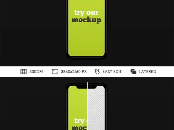 Front View of Standing iPhone Mockup 1