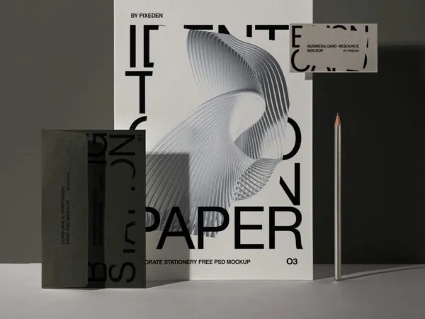 Front View of Stationery Corporate Mockup Set 1