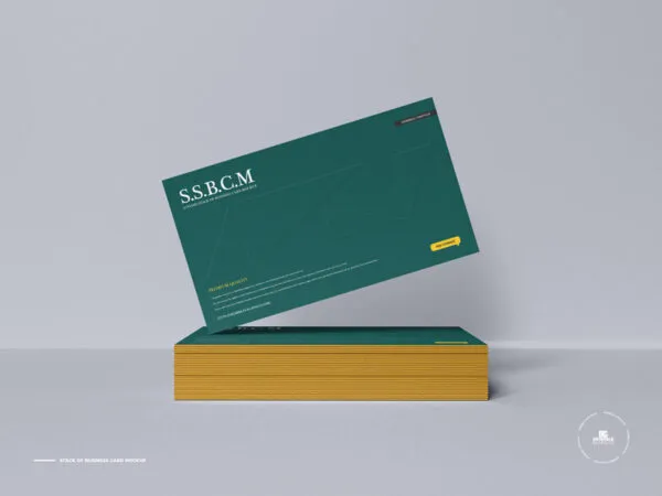 Front View of Stylish Stack of Business Card Mockup 1