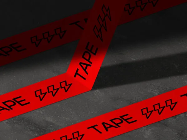 Front View of Tape Mockup Glued to Floor 1