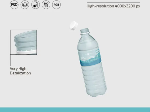 Front View of Three Mineral Water Bottle Mockups 1