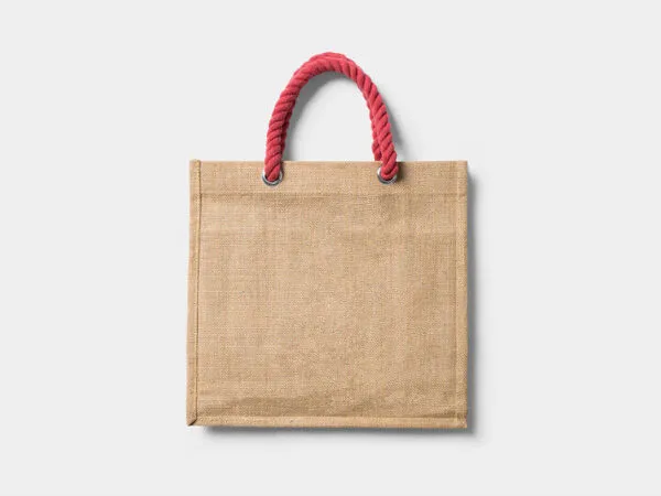 Front View of Tote Bag with Cord Handle in Two Mockups 1