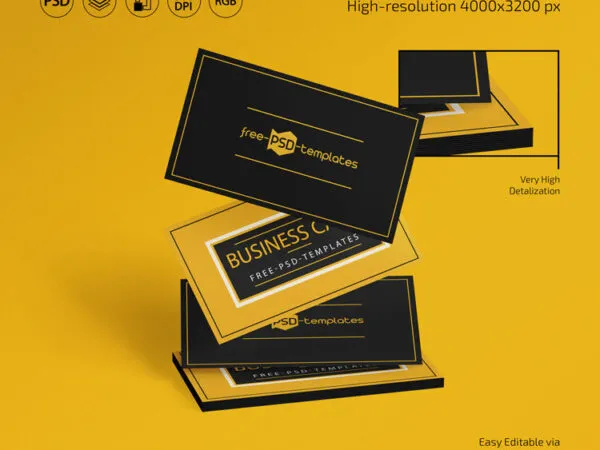 Front View of Two Business Cards Mockups 1