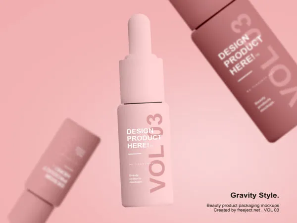 Front View of Two Cosmetic Serum Bottle Mockups 1
