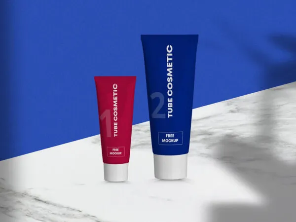 Front View of Two Cosmetic Tubes Mockup 1