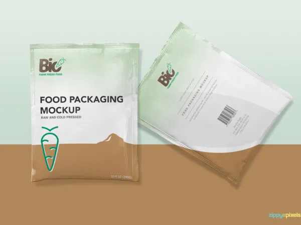 Front View of Two Food Packaging Mockup 1