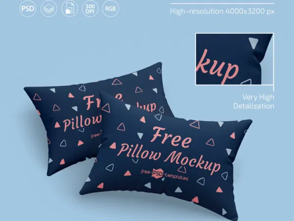Front View of Two Pillow Mockups 1