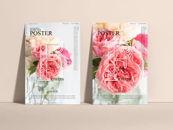 Front View of Two Posters Mockup 1