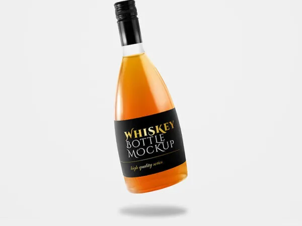 Front View of Two Whiskey Bottle Mockups 1