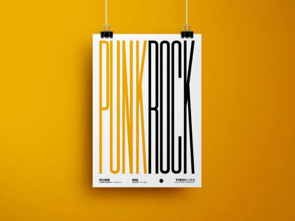 Front View of Typographic Flyer Mockup 1
