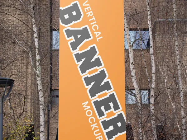 Front View of Vertical Banner Mockup 1