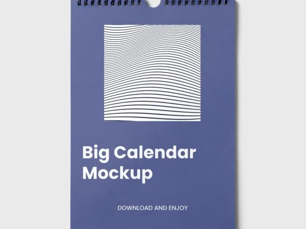 Front View of Vertical Big Calendar Mockup 1