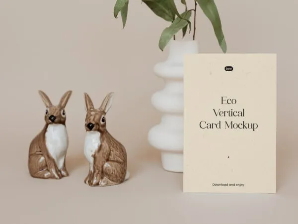 Front View of Vertical Eco Card Mockup 1