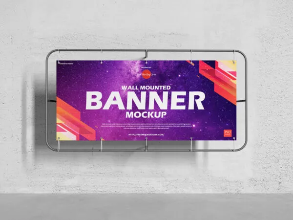 Front View of Vertical Fence Banner Mockup 1