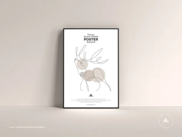 Front View of Vertical Frame Poster Mockup 1